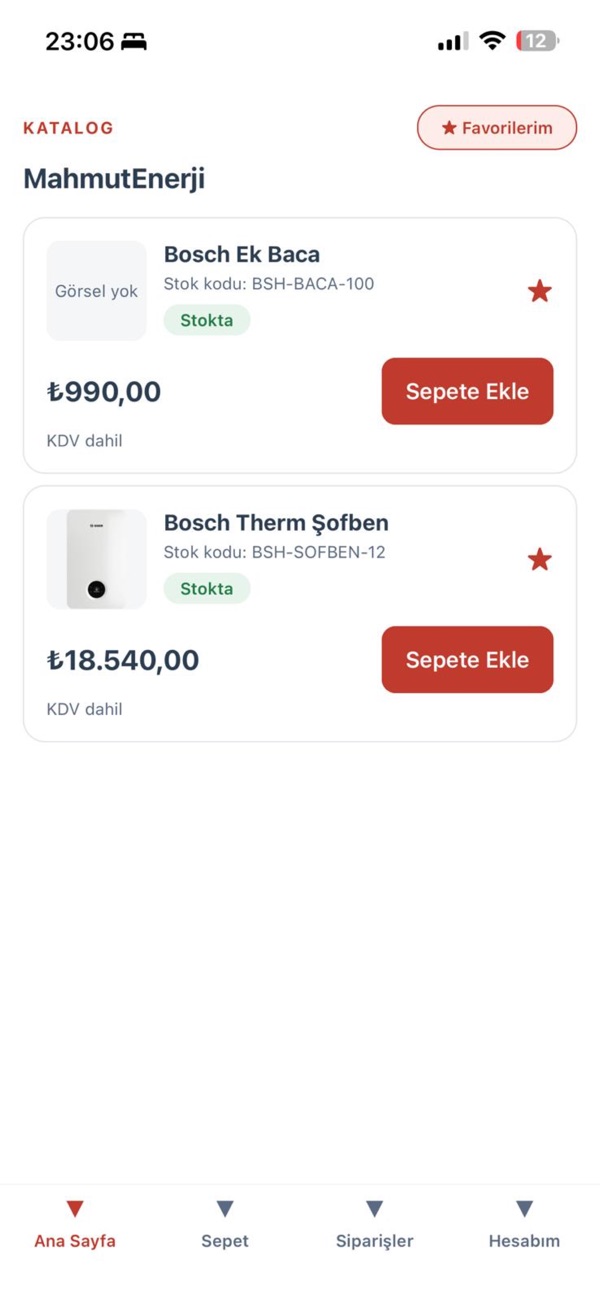 Bildschirme der TuzunlerEnerjiApp