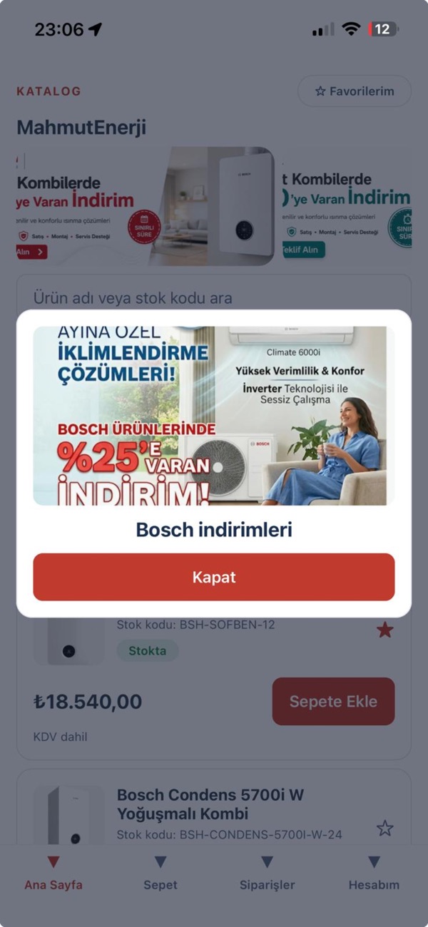 Bildschirme der TuzunlerEnerjiApp